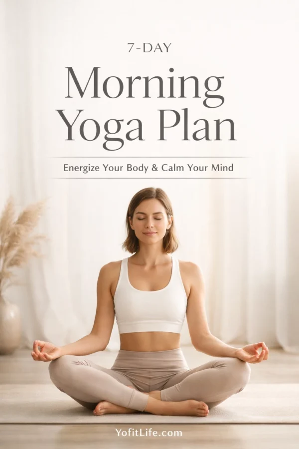 7-Day Morning Yoga Plan PDF cover for beginners by YofitLife