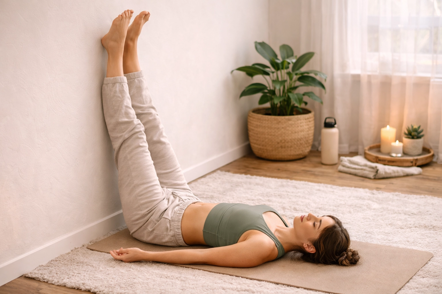 Yoga Poses for Beginners-Legs Up the Wall Yoga Poses for Beginners-Legs Up the Wall